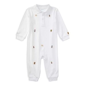 Ralph Lauren Polo collar white onesie long sleeve new born baby boy